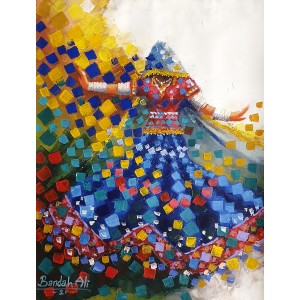 Bandah Ali, 18 x 24 Inch, Acrylic on Canvas, Figurative-Painting, AC-BNA-107